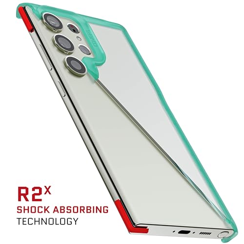 Image of Ghostek Covert Galaxy S23 Ultra Phone Case Clear with Military Grade Shockproof Protection, Non-Slip Grip, Protective Silicone Cover Designed for 2023 Galaxy S23 Ultra (6.8 inch) (Teal)