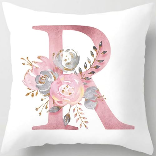 Tillskuch Pink Letter Decorative Throw Pillow Covers for Couch, Bed