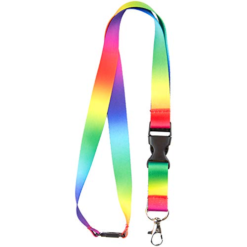 Rolseley Mehrfarbig Schlüsselband Umhängeband Trageband mit Sicherheitsverschluss und Schwenk Karabinerhaken(1 Regenbogen)