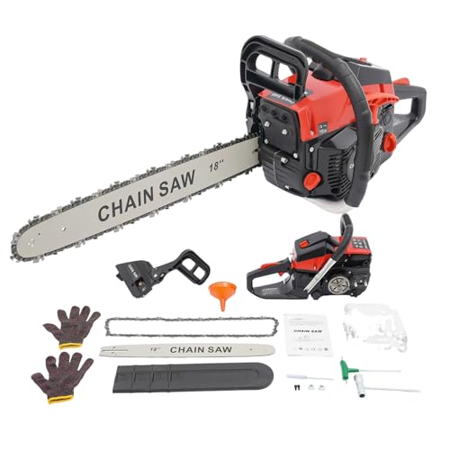 Motosierra de Gasolina 18 Pulgadas 58CC 4.4HP con Motor de 2 Tiempos para Cortar Madera