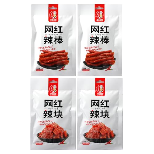 4個セット小馬哥 网紅辣棒 70g×2 小馬哥 网紅辣块 70g×2 中国の駄菓子 スナック菓子 おつまみ ラーティアオの商品画像（Amazon）