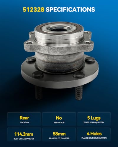 Image of PHILTOP 512328 x2 Rear Wheel Bearing Hub Assembly for Subaru B9 Tribeca