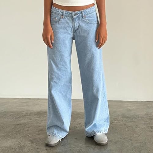 Low Rise Jeans for Women 2025 Casual Wide Leg High Waist Baggy Denim Pants Vintage 90s Jeans Y2K Streetwear3
