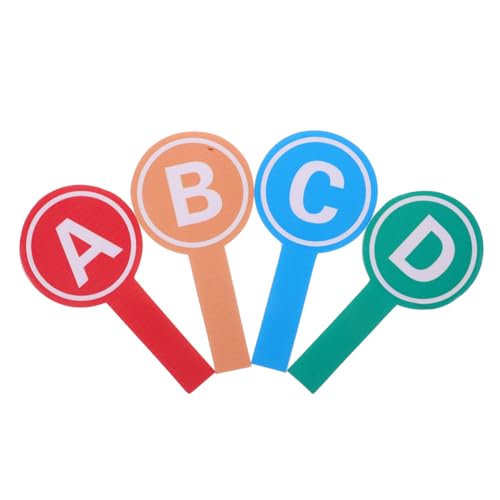 Toddmomy 4pcs Reusable Voting Paddles A- Letter Paddles for Auctions Games and Events