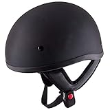 Outlaw Helmets HT1 Hustler Solid Matte Black Motorcycle Half Helmet for Men & Women DOT Approved - Adult Unisex Skull Cap for Bike Scooter ATV UTV Chopper Skateboard (XX-Large)