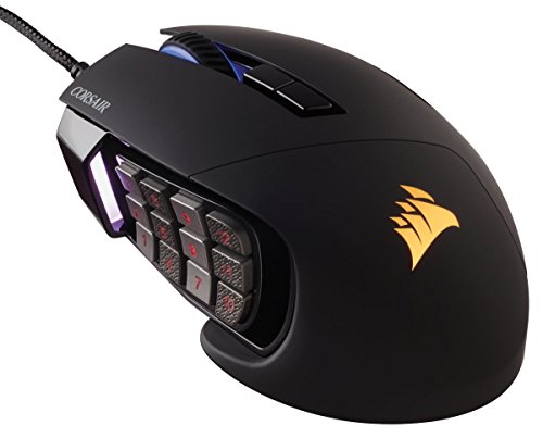 Corsair Gaming Scimitar RGB MOBA/MMO Gaming Mouse, Key Slider Mechanical Buttons, 12000 DPI, Black