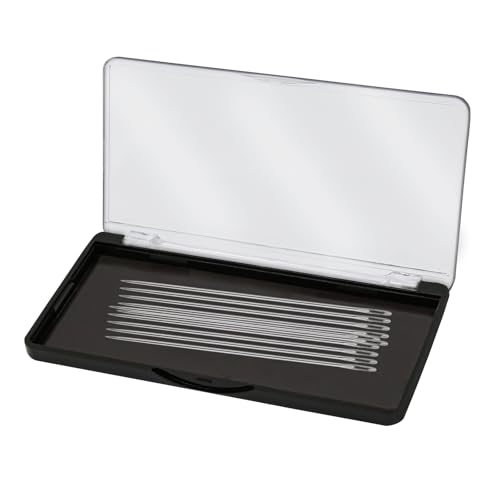 Étui magnétique pour aiguilles avec couvercle transparent, boîte de rangement pour aiguilles à coudre avec fermeture à pression, aimant intégré puissant maintenant les aiguilles de moins de 10,5 cm