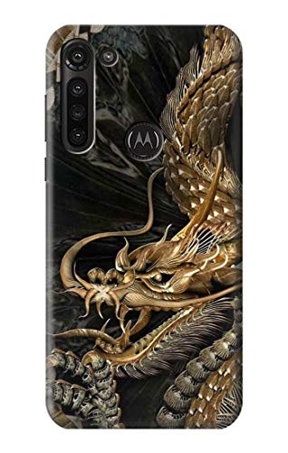Coque Motorola Moto G8 Power étui housse dragon or