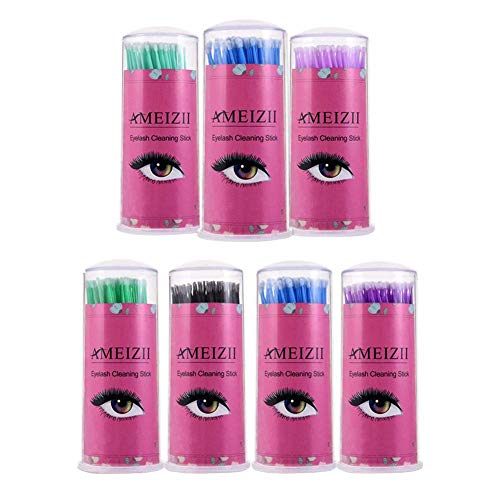 Preisvergleich Produktbild 700 Stück Einweg Wattestäbchen, Einweg Microbürsten, Wimpernbuerste für Wimpernverlängerung, Microbürstchen Reinigungsstäbchen aus Baumwolle Minipinsel