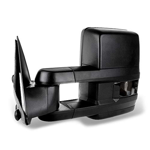 Cciyu Tow Mirrors Car Mirrors Lh Left Rh Right Black Towing Mirrors Compatible With 1999-2002 For Chevy Silverado Gmc Sierra 1500/2500 With Power Adjusted Heated Led Turn Signal Light #TOP4