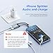 Opluz iPhone Splitter for Charging and Headphone, Magnetic Lightning Splitter to Lightning Headphone + Charger Adapter iPhone Dongle Cable Audio Adapter for i-Phone 14/13/12/11/8/7/6/pad
