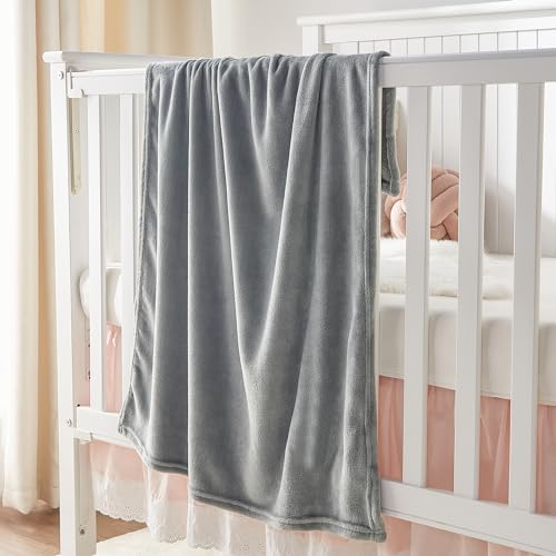 Image of BEDELITE Baby Blankets for Boys and Girls 30 inch x 40 inch, Soft Cozy Fuzzy Fleece Blanket for Kids Infant Newborn, Warm and Breathable Toddler Blanket for Crib Stroller Bed Travel, Grey