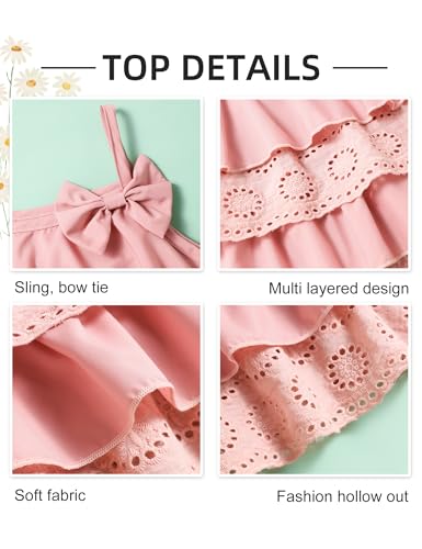 Hipea Toddler Girl Clothes Ruffle Cami Toddler Jeans Shorts Set 4T 5T Toddler Outfits for Girls