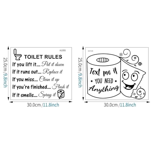 ShaMyiuCnz 2 PCS Art Funny DIY Decor Decal Bath Room Door Sticker Bathroom Stickers Art Quote Decal Wall Art - Image 4