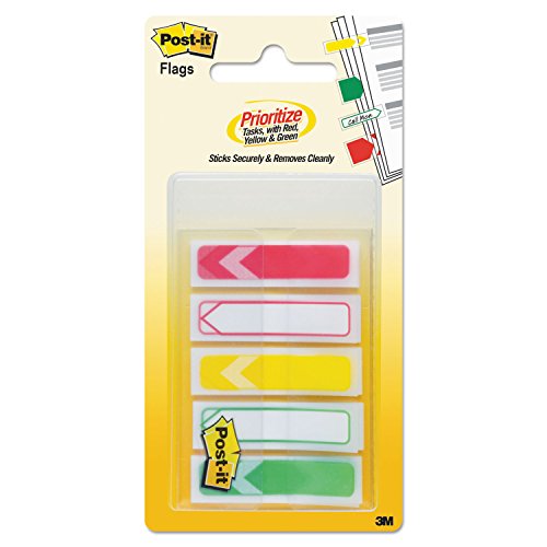 Post-it Prioritization Flags, Sticks Securely and Remove Cleanly Without Damaging Documents, 0.47 in x 1.7 in, (684-ARR-RYG)
