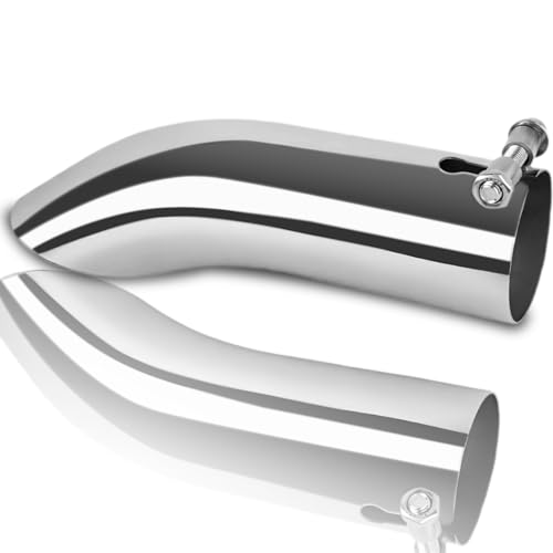 Image of 2.25 inchInlet Turn Down Exhaust Tip, 2.25 inch Outlet 9 inch Length Polished