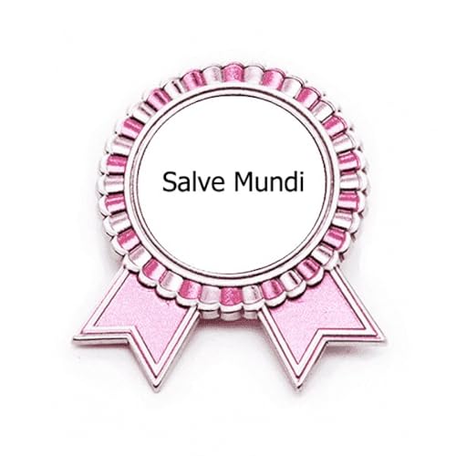 Broche latine Art Déco rose en métal en forme de médaille de vainqueur