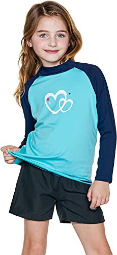 Image of TSLA Girls Long Sleeve Rash Guard Shirt, UV /SPF Water Beach Surf Swim Top, UPF 50+ Sunscreen Swimwear Shirts