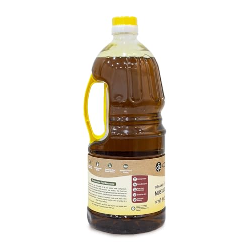 Image of Conscious Food Organic Cold Pressed Black Mustard Oil | 2 Litre | Mustard Oil for Cooking | Certified Organic | Good for heart health | Kachi Ghani