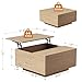 FABATO Lift Top Coffee Table, Wood Square Coffee Table with Storage, Farmhouse Coffee Tables with Hidden Storage Compartment, Center Table with Lifting Tabletop for Living Room, Home Office, Natural