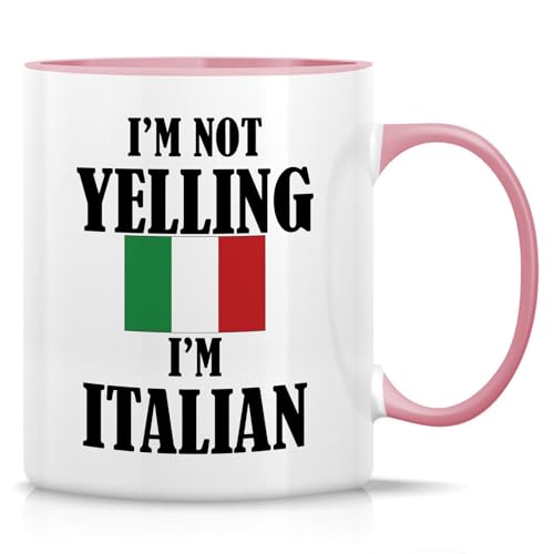 Retreez Funny I'm Not Yelling I'm Italian Italy 11 Oz Ceramic Coffee Mugs