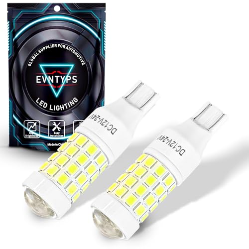 Image of evntyps 921 LED Bulb for Reverse Lights,906 922 W16W 912 LED Bulb with Projector Replacement for Back Up Lights,46smd 500% Brighter,6000K White Nano-Ceramic Cooling T15 Reverse Bulbs (2pcs)