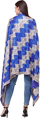 Phulkari Dupatta from Punjab with Embroidery and Gota Border2