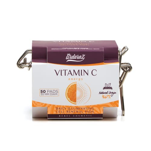 Ardaraz Discos de Renovación Celular con Acido Glicolico e Ascórbico. Impregnados en tónico antimanchas facial. Peeling químico facial suave de uso diario. 50 discos de algodón