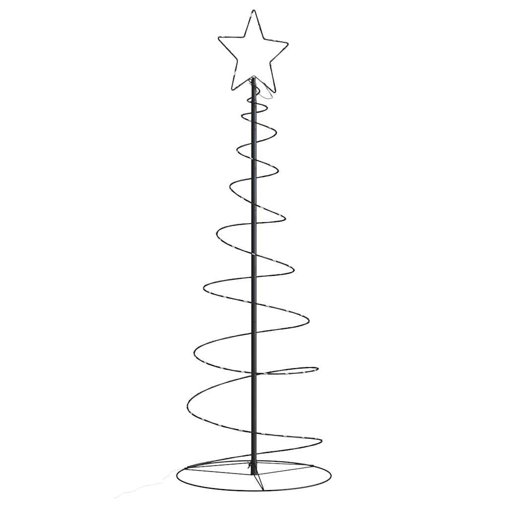 Albero di Natale a LED, 150 cm, a spirale, con 100 LED, luce bianca calda, per interni ed esterni, 8 modalità di illuminazione, illuminazione natalizia, albero decorativo, nero