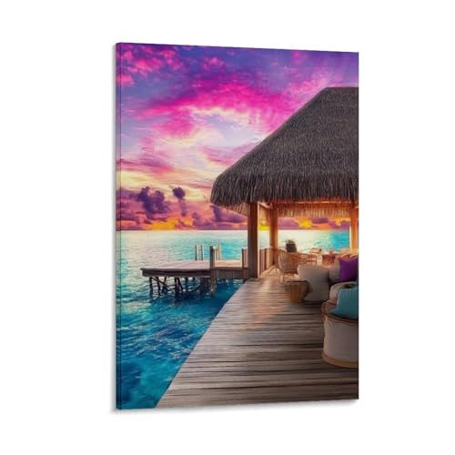 Impression sur toile DEBAOKA pour illuminer un mur sombre coucher de soleil 60x90