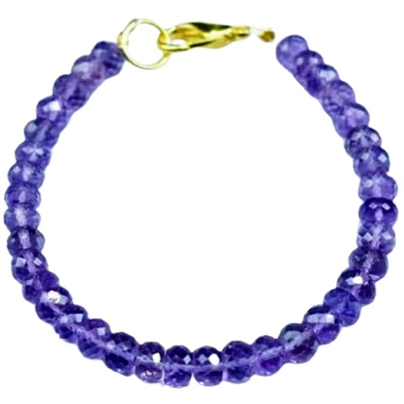 Bracelet améthyste 6mm, la solution bijou perles facettées et plaqué or anti-ternissement