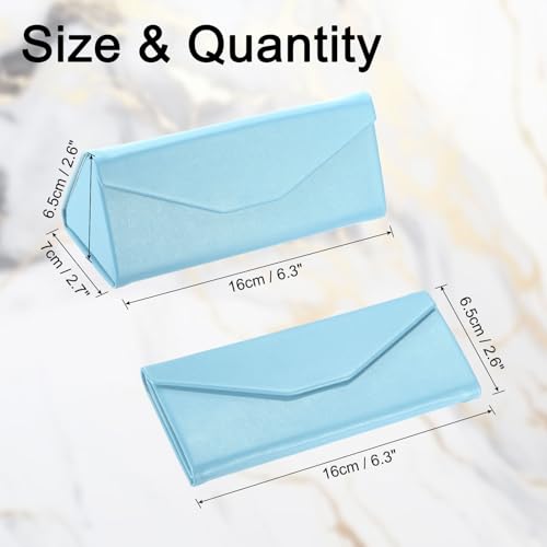 Image of PATIKIL Foldable Glasses Case, Triangle Magnetic Sunglasses Organizer Case PU Leather Hard Eyeglass Case (1 Pcs)