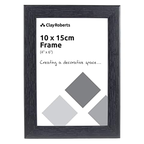 Clay Roberts Photo Picture Frame 6 x 4, Black, Freestanding and Wall Mountable, 10 x 15 cm, 6x4" Picture Frames Cover