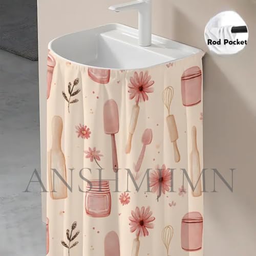 Image of Waterproof Sink Curtain for Modular Kitchen (150cm X 70cm) (Velan)