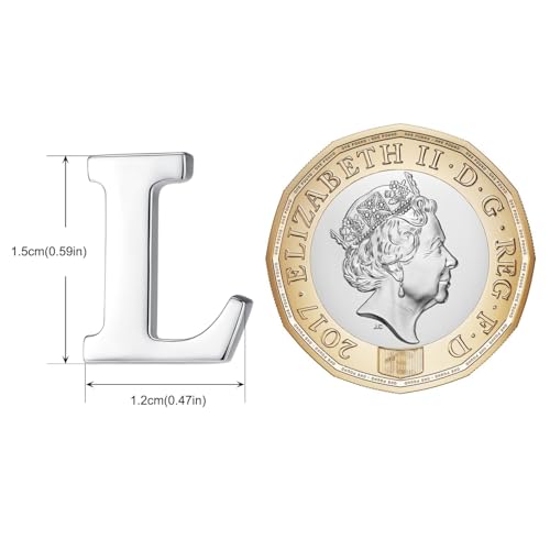 Image of HONEY BEAR Initial Alphabet Letter Lapel Pins Collar Badge Brooches for Mens /Womens Shirt Dress Decoration Silver