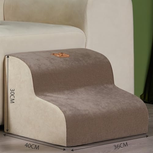 AOPIPIペット用階段 ステップ階段 耐久性 クライミング ソフトソファ ノンスリップ 安定した 犬用階段 はしご 猫用スロープはしご ペット用品 屋内犬 子犬用 (40*36*30 2段,ブラウン)