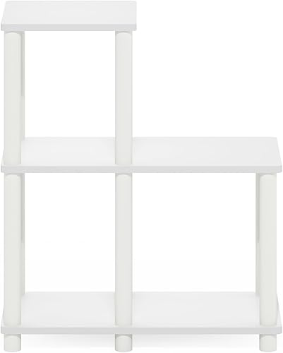 Miniatura 6 de Furinno Turn-N-Tube - Estantes de almacenamiento, estante para libros de 5 niveles, estante esquinero, estantes abiertos sin herramientas, para