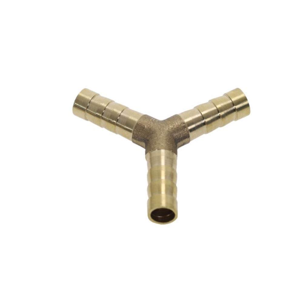 AIGUO 6mm 8mm 10mm 12mm Y-shaped 3-way Hose Connector, Brass Pipe Connector, Water Gas Oil Adapter, Hose Splitter, 1 Pcs (Size : 10MM)