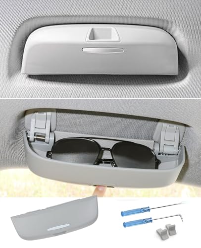 GAFAT Kompatibel mit VW Tiguan 3 / Passat B9 Variant/Tayron 2024 2025 2026 Sonnenbrillenhalter Brillenetui Aufbewahrungsbox Ablagen Organizer 2027 Tlguan 3 Zubehör Passt B9 Zubehör (Grau)