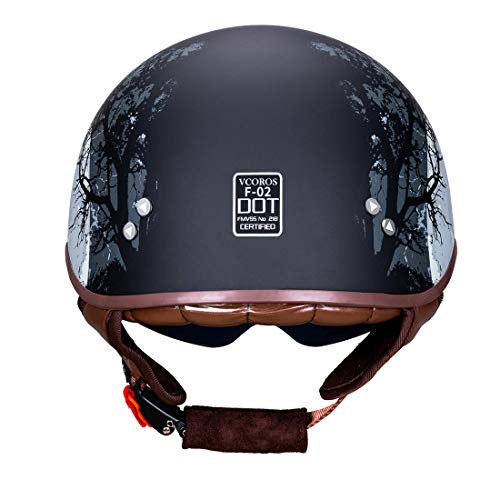 image for VCOROS Motorcycle Half Face Helmet Sun Visor Quick Release Buckle DOT 