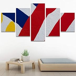 SIGNWIN 5 Panel Canvas Wall Art Abstract Colorful...