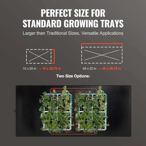 Image of VEVOR 48 inchx 20.75 inch Seedling Heat Mat 1 Pack, MET-Certified, Waterproof, for Indoor Germination, Gardening, Hydroponics, Greenhouse Use