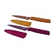 Kuhn Rikon Colori Art Paring Knife with Straight Edge/Orange and Serrated Edge/Pink Polka Dot, Set of 2