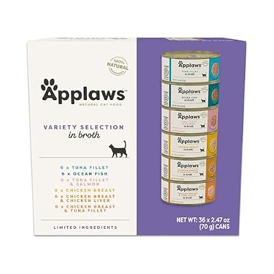 Applaws 6-Flavor Variety in Broth Wet Cat Food 36-Pack 2.47 oz Cans
