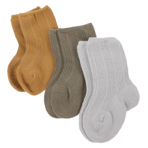 GREENADSCAPE 3 Pairs Warm Newborn Socks Mid Tube Winter Socks for Boys and S Months Breathable Non Slip Design for Comfort and Protection Spring Autumn