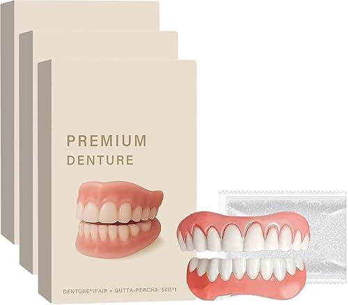 Hidone Premium Denture Set - Natural-Looking Teeth,Comfort-Fit for Daily Wear,Advanced Customized Full Denture Set, Waterproof & Lightweight, Upper/Lower Set for Men/Women (3 Set) Hidone Premium Denture Set - Natural-Looking Teeth,Comfort-Fit for Daily Wear,Advanced Customized Full Denture Set, Waterproof & Lightweight, Upper/Lower Set for Men/Women (3 Set)