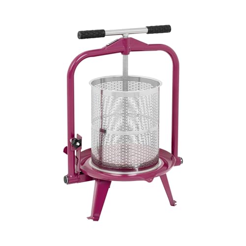 Wiesenfield Pressoir De Table 1 toile de presse incluse Hydraulique Extracteur De Jus Mécanique À Vis INOX Presse À Fruit Pomme Jus Vin (Manuel, 14 l, INOX/Fer, Vissable À Une Table, Déversoir)