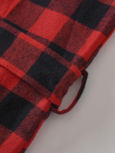 Latuza Women's Plaid Flannel Robe Long Cotton Bathrobe with Pockets4