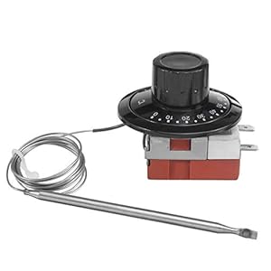 MACHSWON Universal Capillary Thermostat Cooling Radiator, TS-120SR Fan Control Switch Tempeure Controller Adjustable 0-120°C Heating/Cooling Universal Capillary Thermostat Cooling Radiator