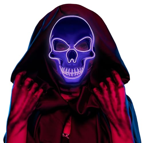 Hillylolly Máscara Led Purga para Halloween - Máscara de Terror